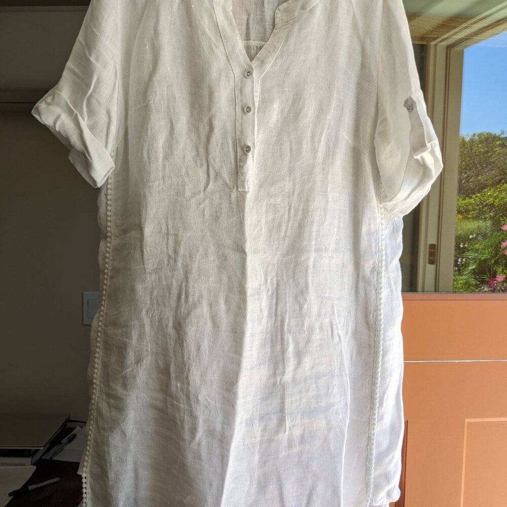 White Linen Summer Dress